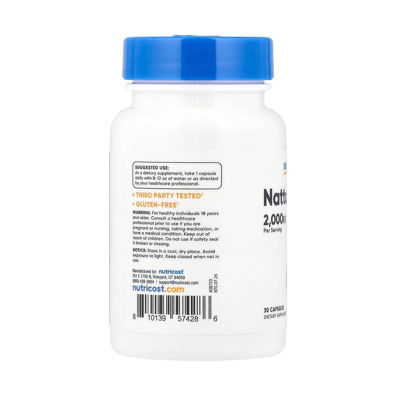 Încărcați imaginea în vizualizatorul Galerie, Nattokinase (Fluidizarea sangelui), 2,000 FU, Nutricost, 30 capsule