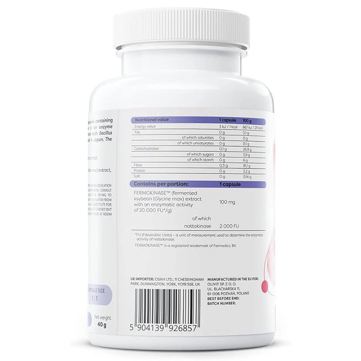 Nattokinase 100 mg, Osavi, 120 capsule