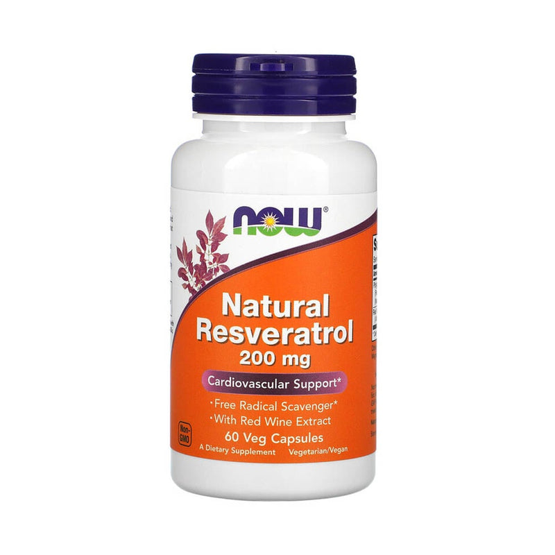 Încărcați imaginea în vizualizatorul Galerie, Natural Resveratrol with Red Wine Extract, Green Tea & Grape Seed, 50 mg, Now Foods, 60 capsule