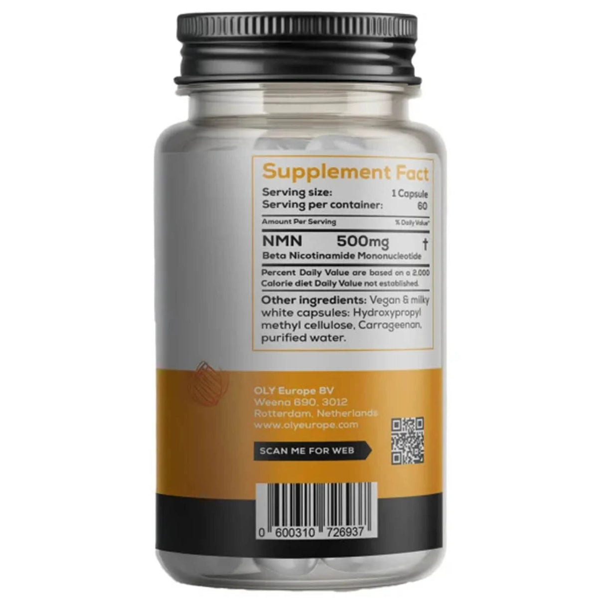 NMN (NAD+ Energie Celulară & Longevitate), 500 mg, Oly, 60 capsule