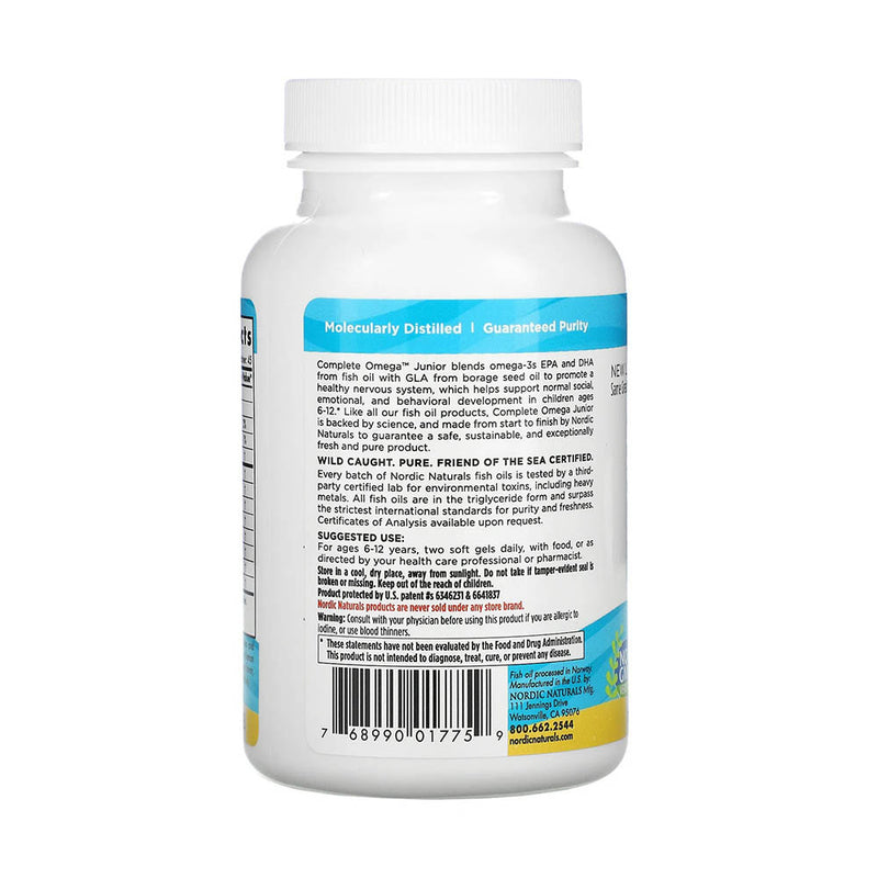 Încărcați imaginea în vizualizatorul Galerie, Complete Omega Junior, 6-12 ani, 283 mg, Nordic Naturals, 90 Mini Soft Gels