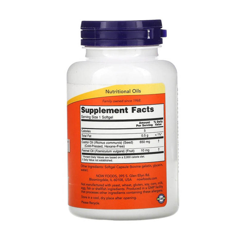 Încărcați imaginea în vizualizatorul Galerie, Castor Oil (Ulei de Ricin), 650mg, Now Foods, 120 softgels
