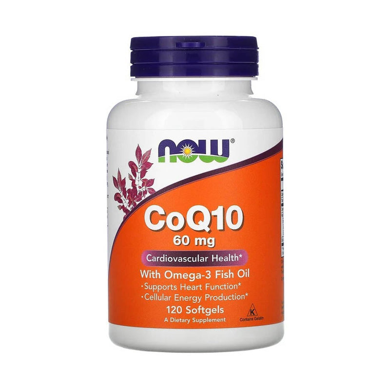 Încărcați imaginea în vizualizatorul Galerie, CoQ10 with Omega-3 Fish Oil, 60 mg, Now Foods, 60 softgels