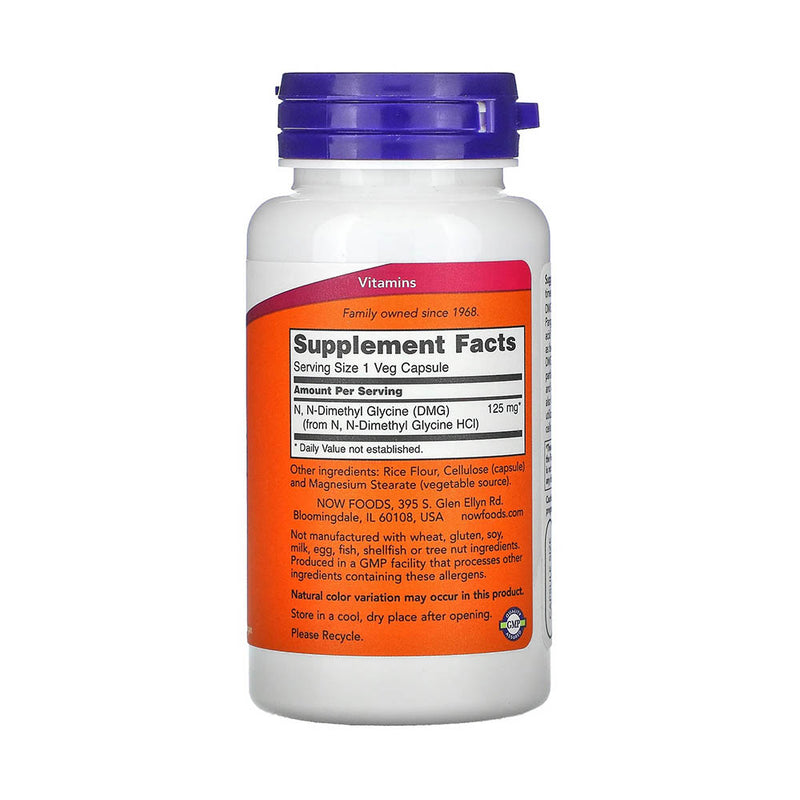 Încărcați imaginea în vizualizatorul Galerie, DMG (N-Dimethyl Glycine), 125mg, Now Foods, 100 capsule