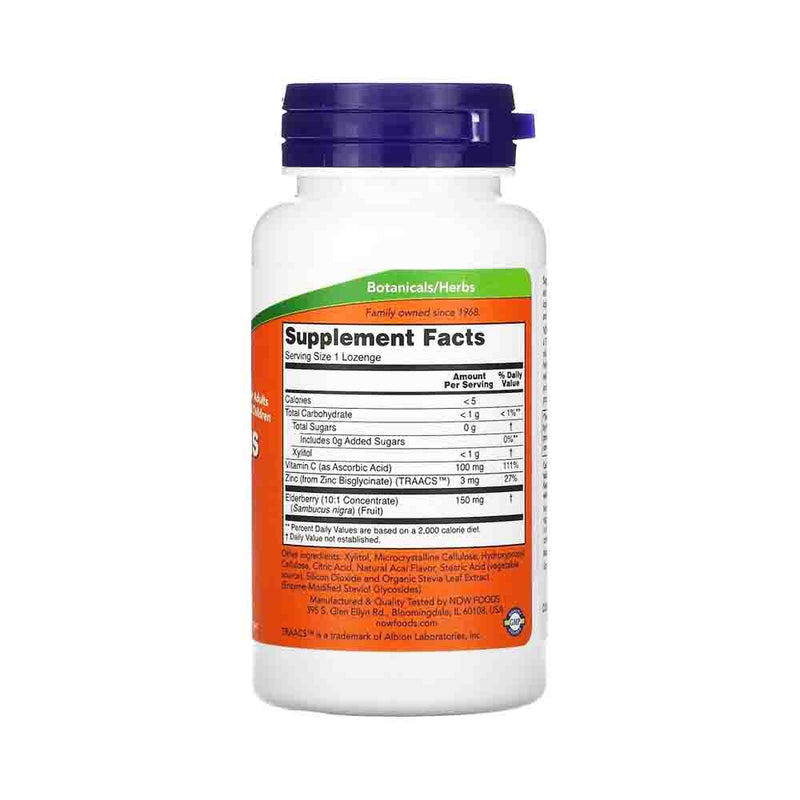 Încărcați imaginea în vizualizatorul Galerie, Sambucus Zinc-C (Extract de Soc), Now Foods, 60 drajeuri