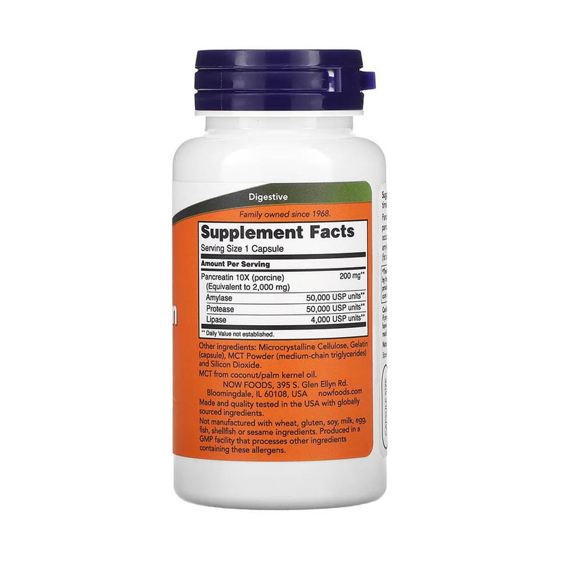 Încărcați imaginea în vizualizatorul Galerie, Pancreatin, 10X (Enzime) 2000 mg, Now Foods, 100 capsule