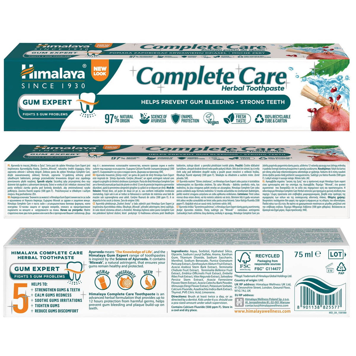 Pasta de Dinti Complete Care Herbal, Himalaya Herbal, 75 ml