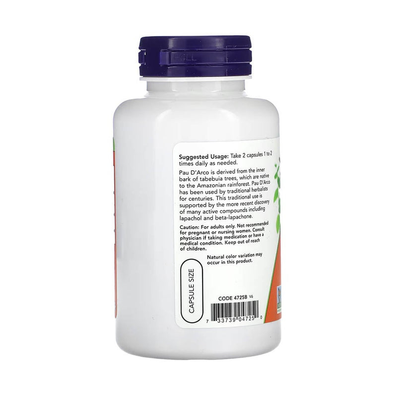 Încărcați imaginea în vizualizatorul Galerie, Pau D'Arco (Detoxifiant) 500 mg, Now Foods, 100 capsule
