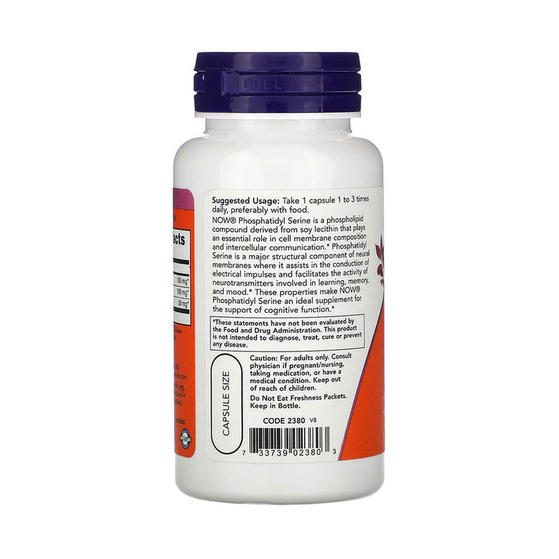Încărcați imaginea în vizualizatorul Galerie, Phosphatidyl Serine (Fosfatidilserina), 100 mg, Now Foods, 60 capsule