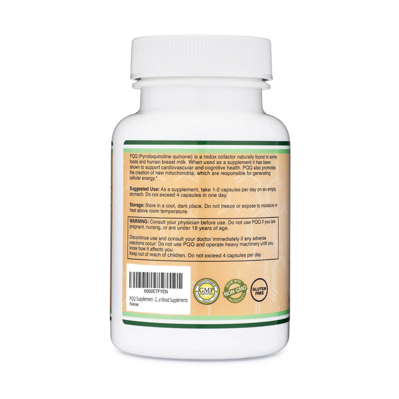 Încărcați imaginea în vizualizatorul Galerie, PQQ (Pyrroloquinoline quinone), 20 mg, Double Wood Supplements, 60 capsule