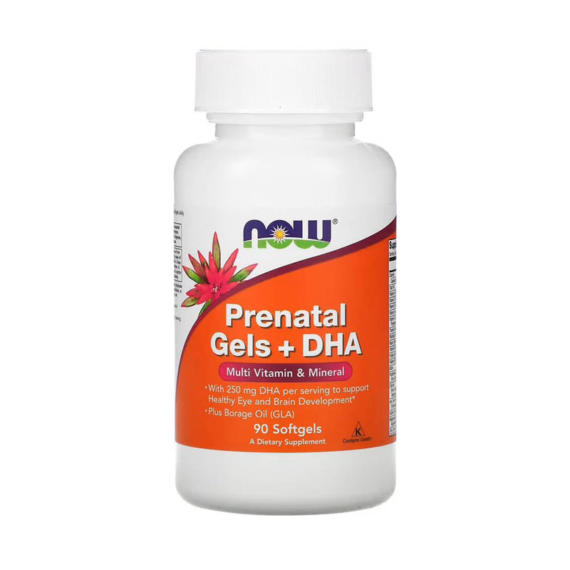 Încărcați imaginea în vizualizatorul Galerie, Prenatal Gels + DHA (Vitamine Prenatale) Now Foods, 90 softgels