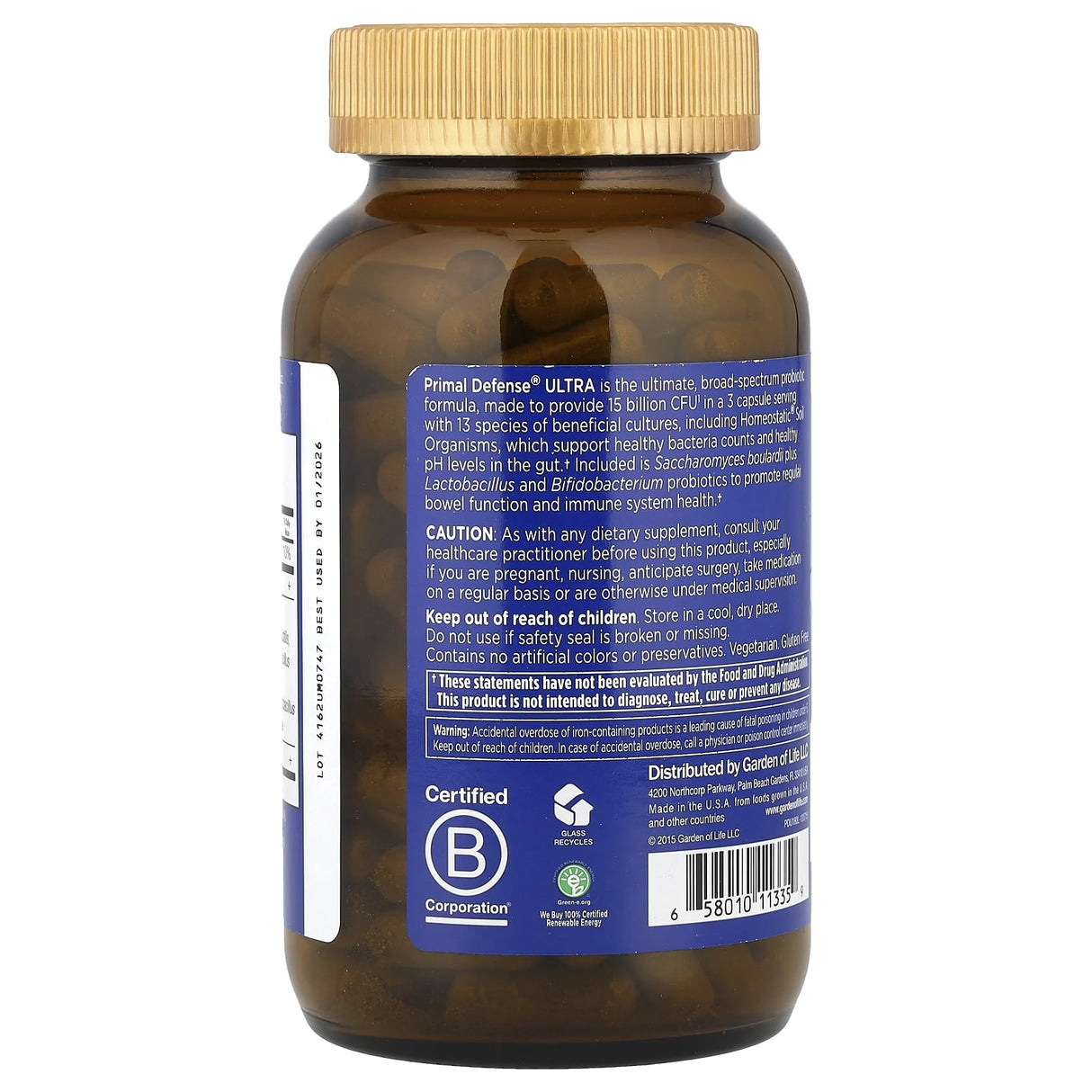 Primal Defense®, Ultra, Ultimate Probiotic Formula, Garden of Life, 180 capsule