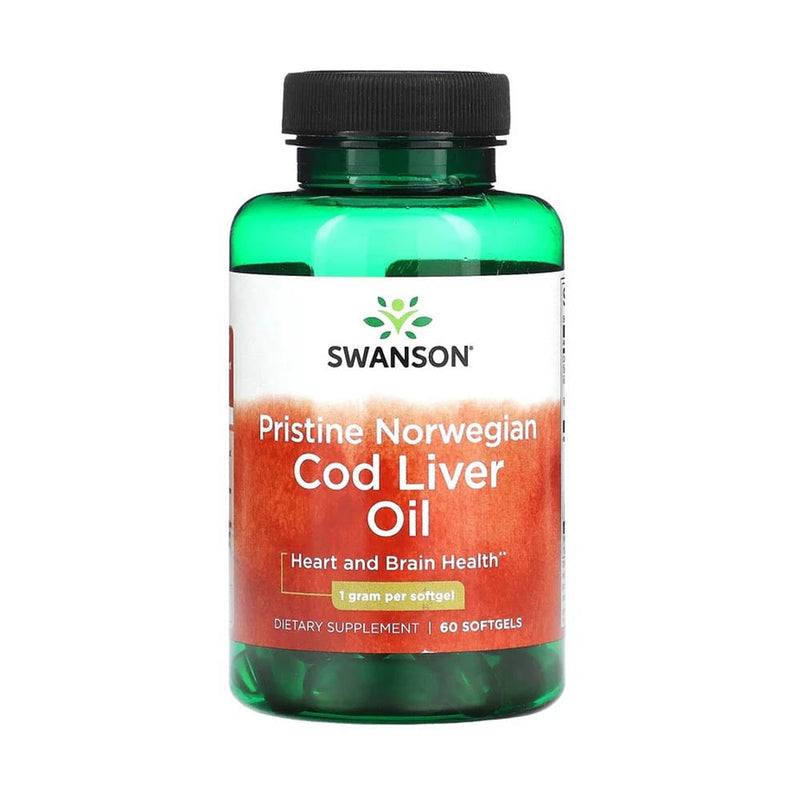 Încărcați imaginea în vizualizatorul Galerie, Pristine Norwegian Cod Liver Oil, 1000mg, Swanson, 60 softgels SWE048