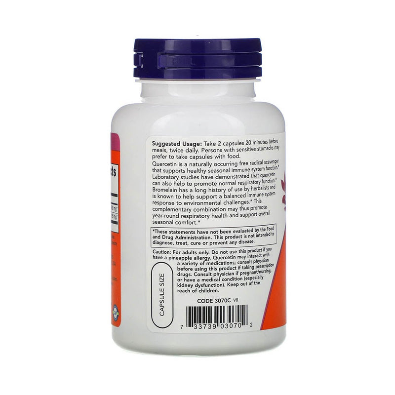 Încărcați imaginea în vizualizatorul Galerie, Quercetin with Bromelain (Antioxidant), Now Foods, 120 capsule