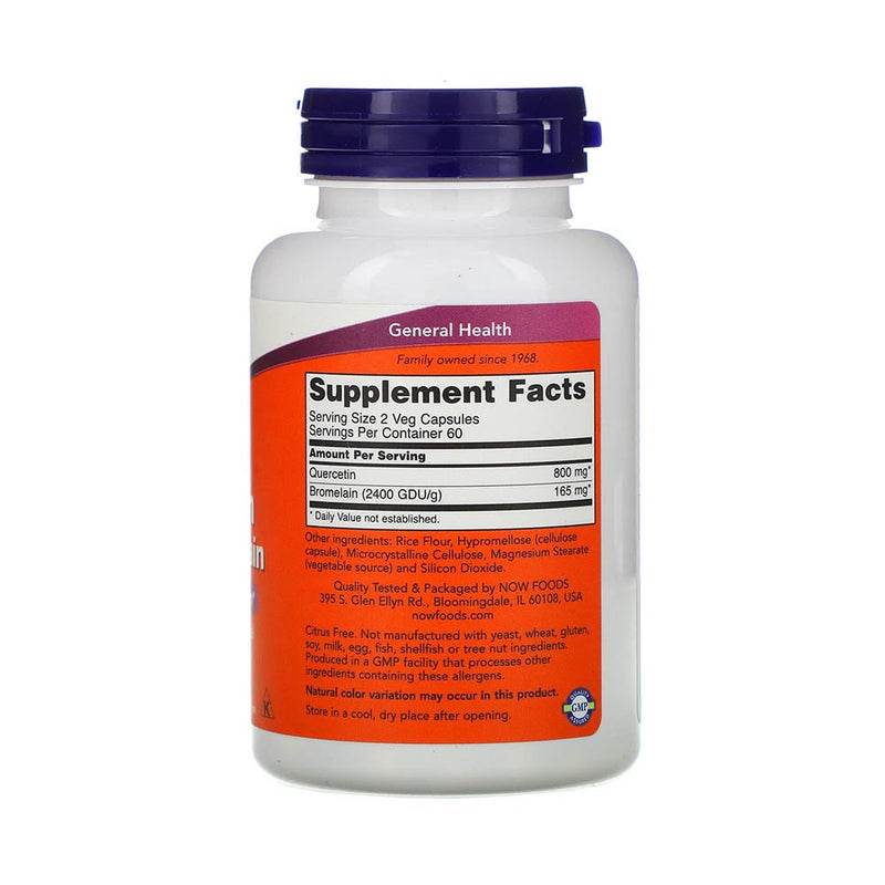 Încărcați imaginea în vizualizatorul Galerie, Quercetin with Bromelain (Antioxidant), Now Foods, 120 capsule