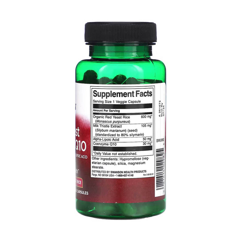 Încărcați imaginea în vizualizatorul Galerie, Red Yeast Rice & CoQ10 with Milk Thistle and Alpha Lipoic Acid, Swanson, 60 capsule SWU982