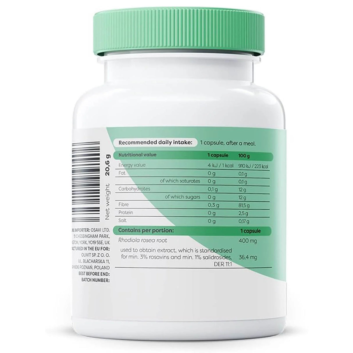 Rhodiola Rosea Root Extract 400 mg, Osavi, 60 capsule