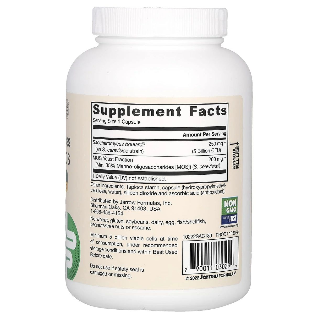 Saccharomyces Boulardii Plus MOS, 5 Billion, Jarrow Formulas, 180 capsule