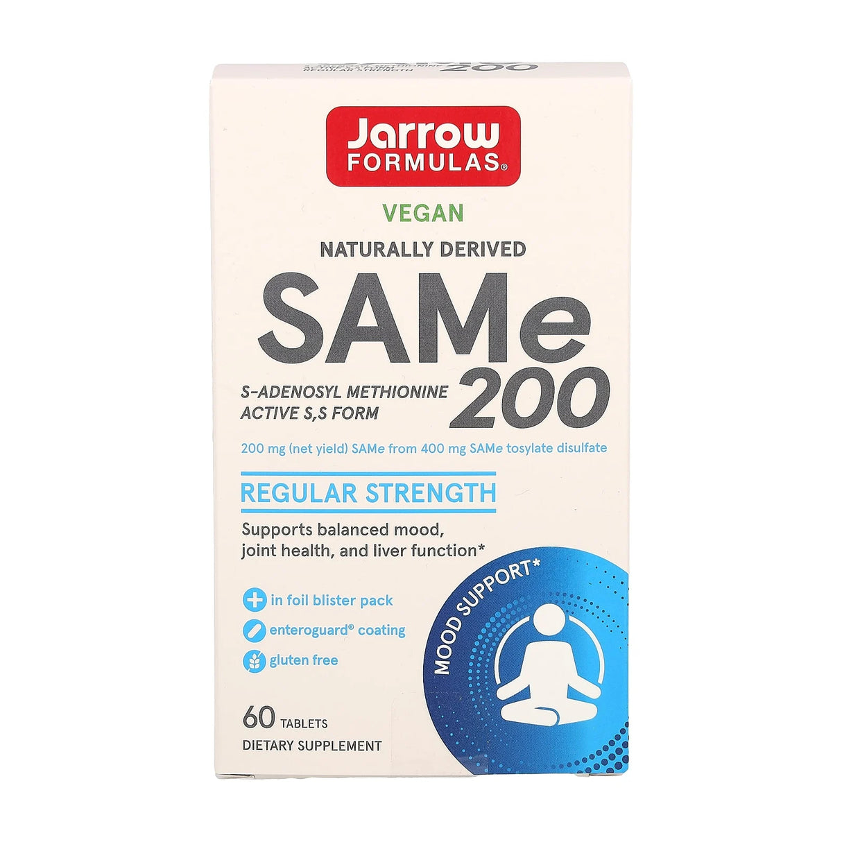 SAMe 200 (S-Adenozilmetionina), 200 mg, Jarrow Formulas, 60 tablete
