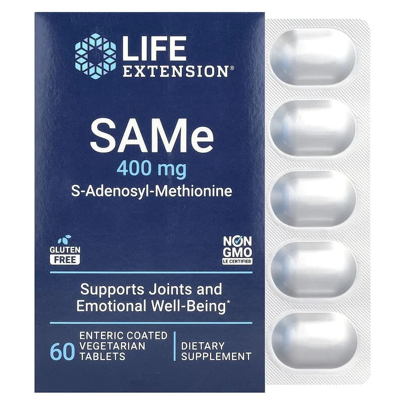 SAMe (S-Adenosyl-Methionine), 400 mg, Life Extension, 60 tablete