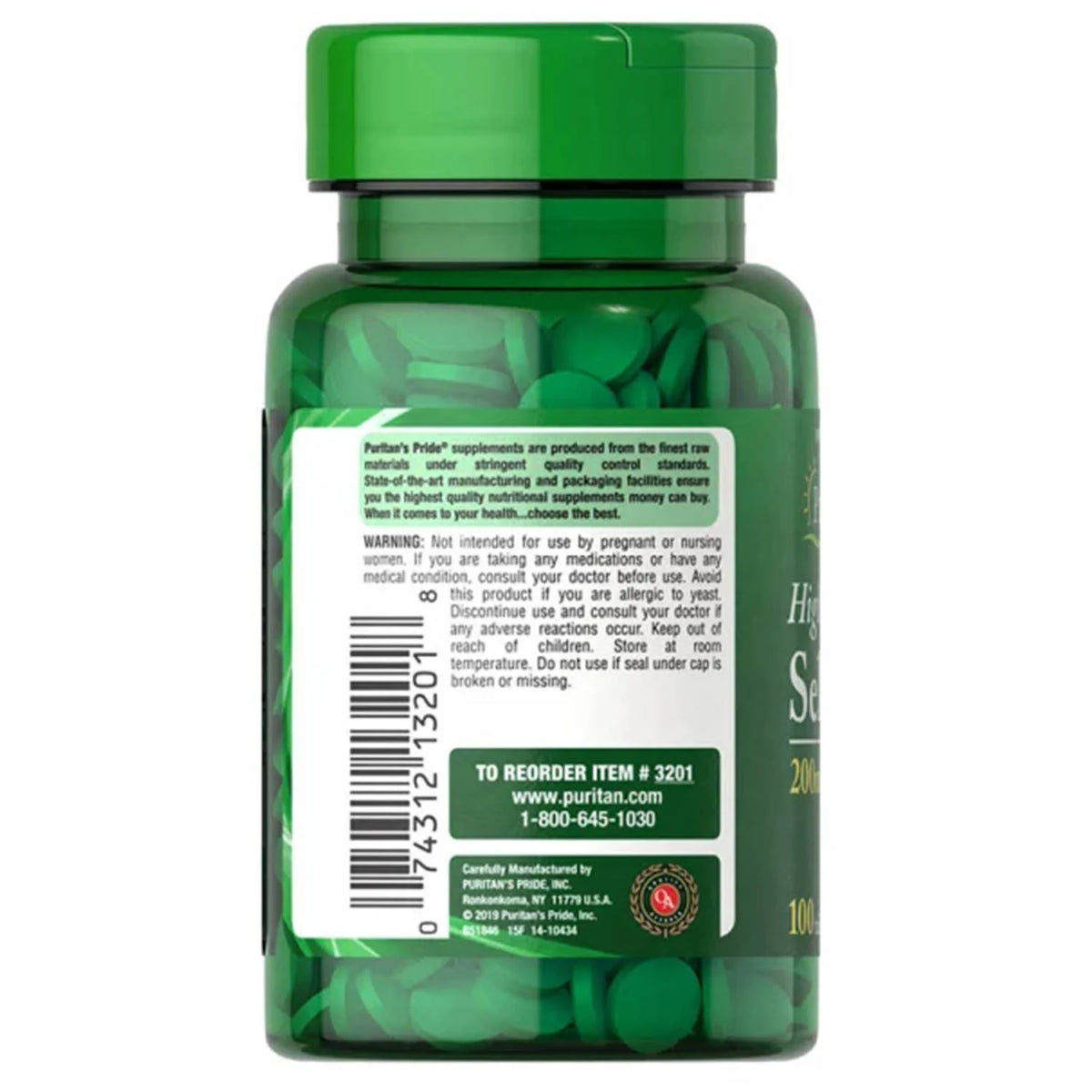 Selenium, 200 mcg, Puritans Pride, 100 tablete