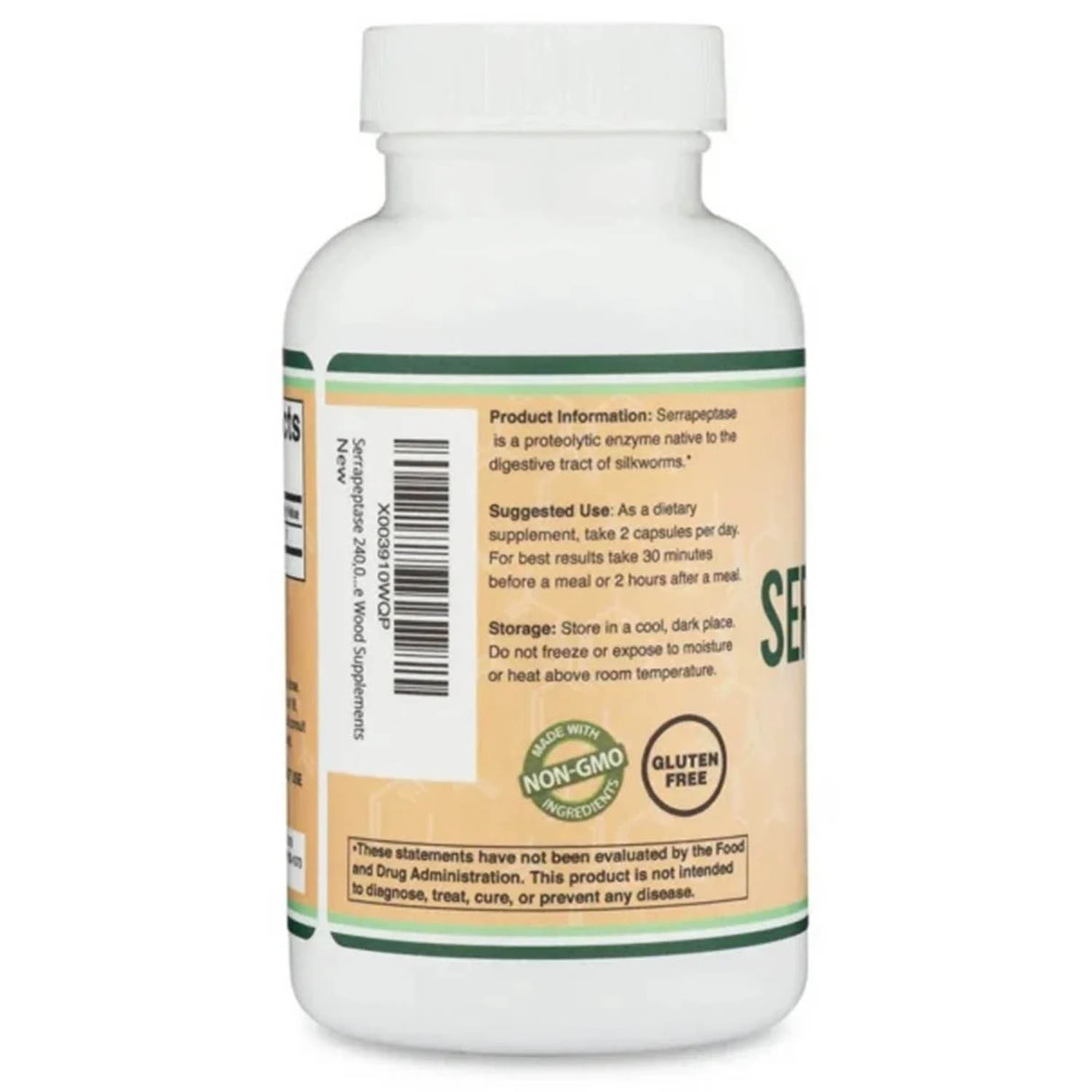 Serrapeptaza, 120.000 SPU, Double Wood Supplements, 120 capsule