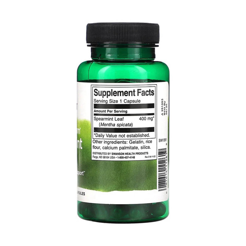 Încărcați imaginea în vizualizatorul Galerie, Spearmint Leaf (Menta), 400 mg, Swanson, 60 capsule SW1261