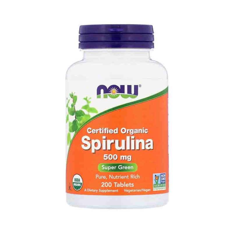 Încărcați imaginea în vizualizatorul Galerie, Spirulina Certificata Organic, 500 mg, Now Foods, 100 tablete
