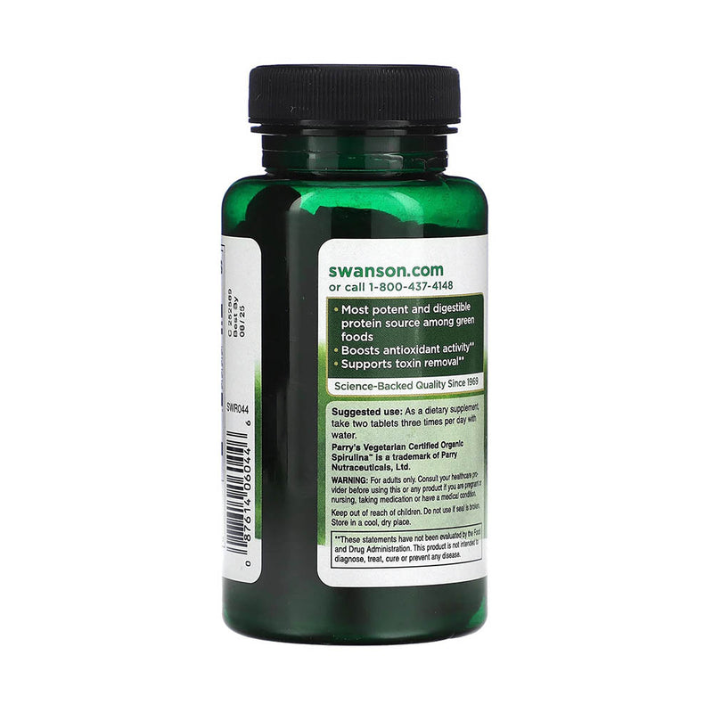 Încărcați imaginea în vizualizatorul Galerie, Spirulina Organica, 500mg, Swanson, 180 tablete SWR044