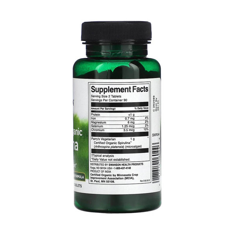 Încărcați imaginea în vizualizatorul Galerie, Spirulina Organica, 500mg, Swanson, 180 tablete SWR044