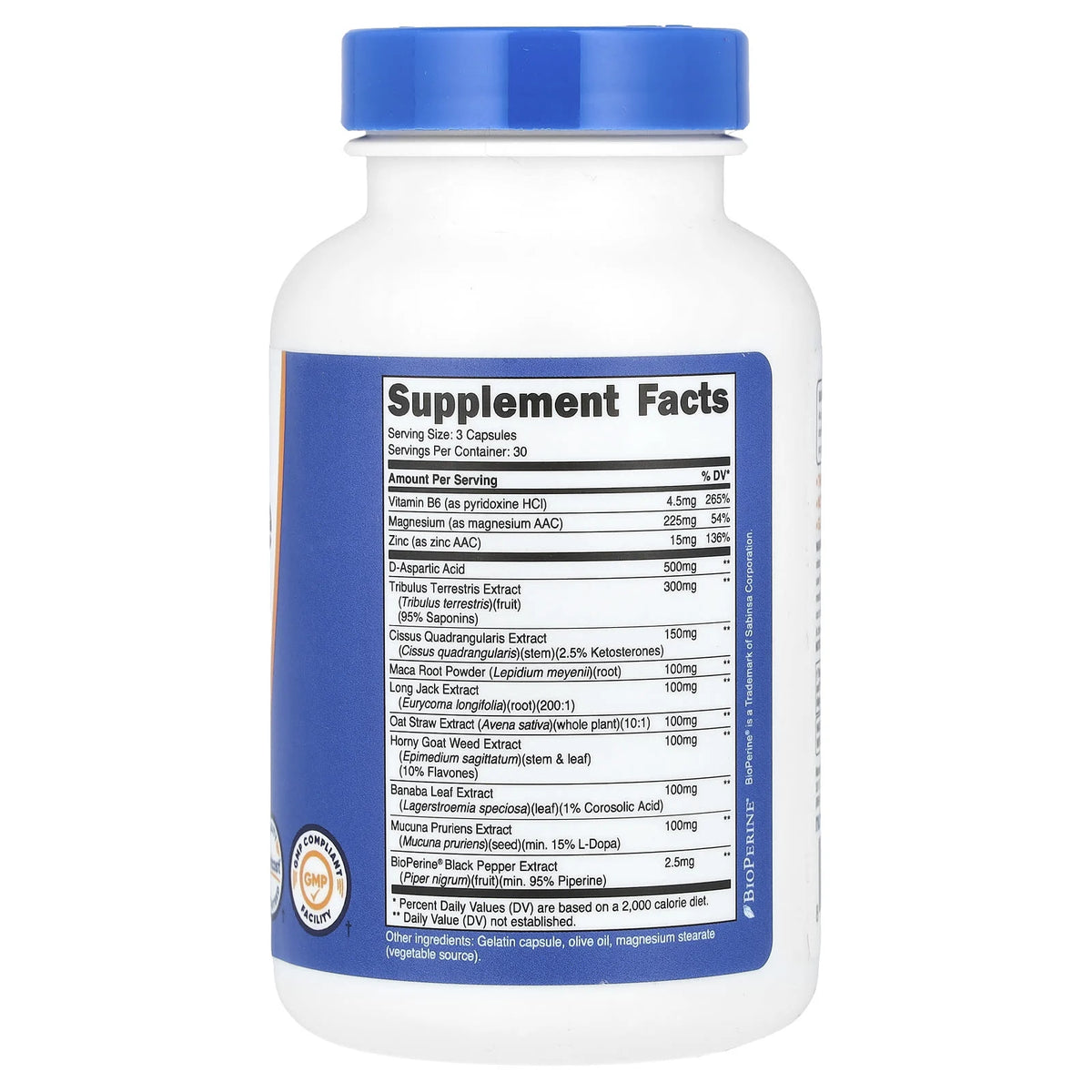 Testosterone Complex, 1,800 mg, Nutricost, 90 capsule
