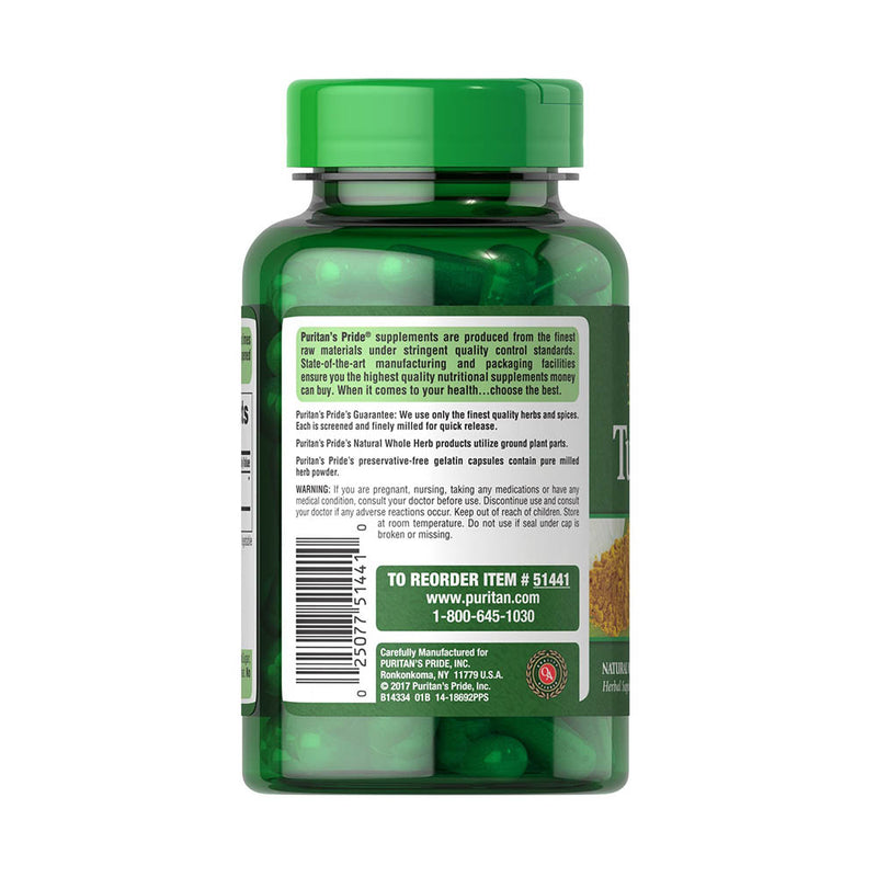 Încărcați imaginea în vizualizatorul Galerie, Turmeric (Curcuma longa), 800 mg, Puritan's Pride, 100 capsule