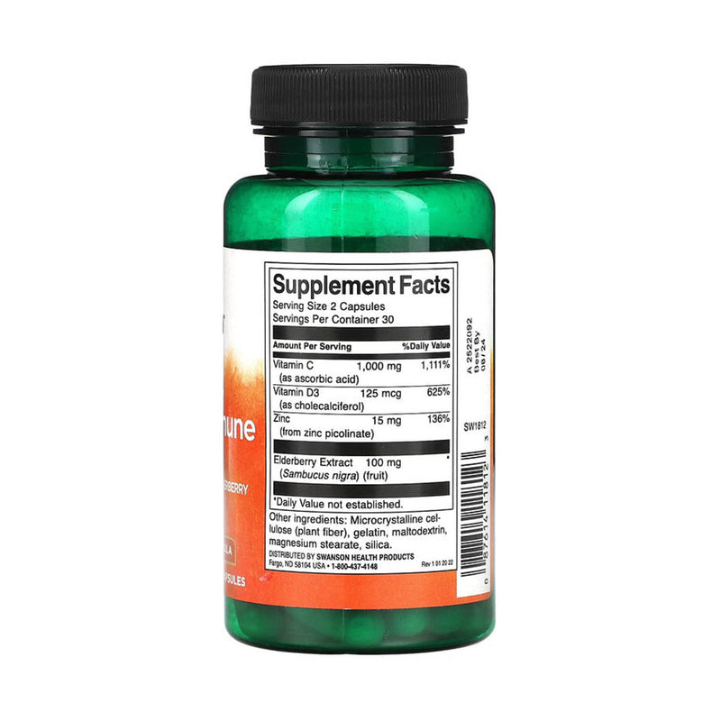 Încărcați imaginea în vizualizatorul Galerie, Ultimate Immune Defense with C, D, Zinc & Elderberry, Swanson, 60 capsule SW1812