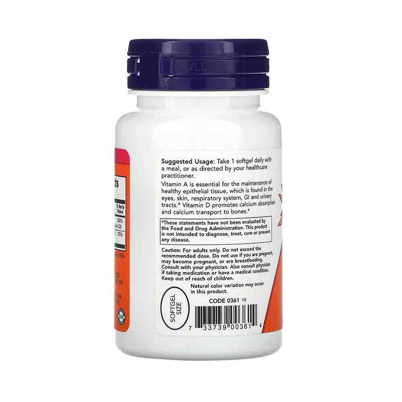 Încărcați imaginea în vizualizatorul Galerie, Ultra A & D3, 25.000/1.000, Now Foods, 100 softgels