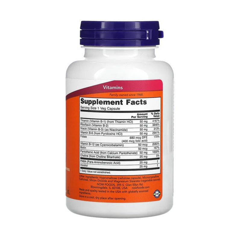 Încărcați imaginea în vizualizatorul Galerie, Vitamin B-50 (Complex Vitamina B) 50 mg, Now Foods, 100 capsule