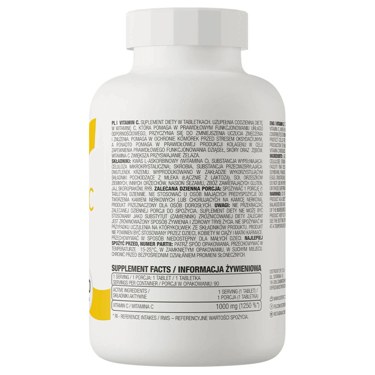 Vitamin C, 1000 mg, OstroVit, 90 tablete
