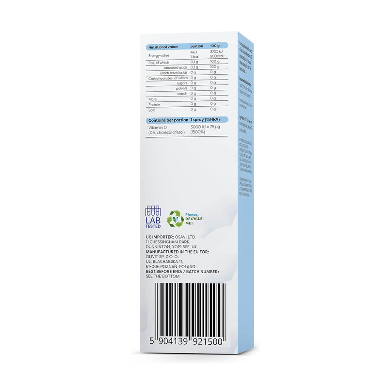 Încărcați imaginea în vizualizatorul Galerie, Vitamin D3 Oral Spray, 3000 IU, Osavi, 12.5 ml