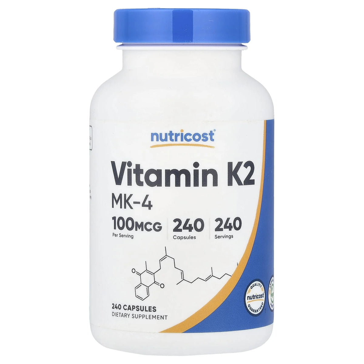 Vitamin K2 MK-4, 100 mcg, Nutricost, 240 capsule