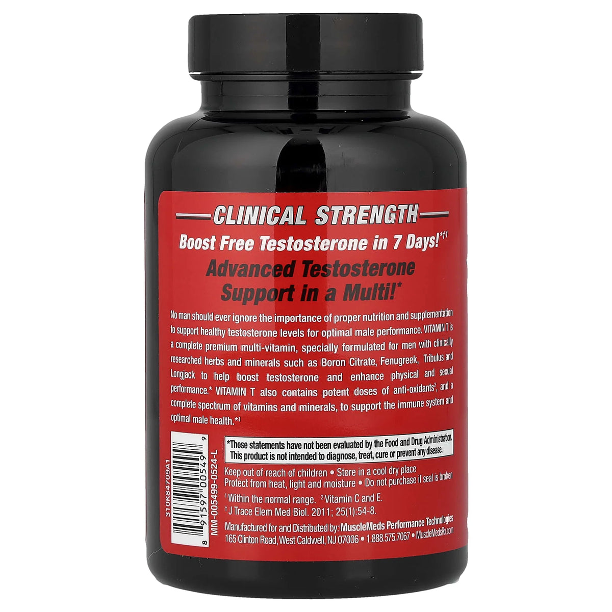 Vitamin T, Testosteron Boosting Multi-Vitamin For Men, MuscleMeds, 90 tablete
