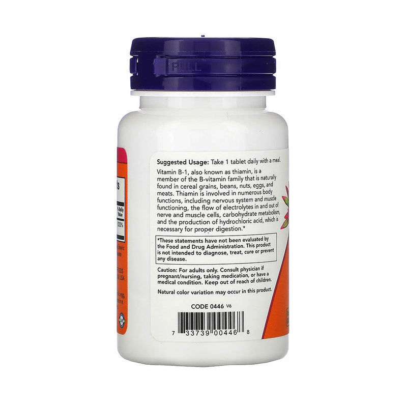 Încărcați imaginea în vizualizatorul Galerie, Vitamina B-1 Thiamine (Tiamina), 100mg, Now Foods, 100 tablete