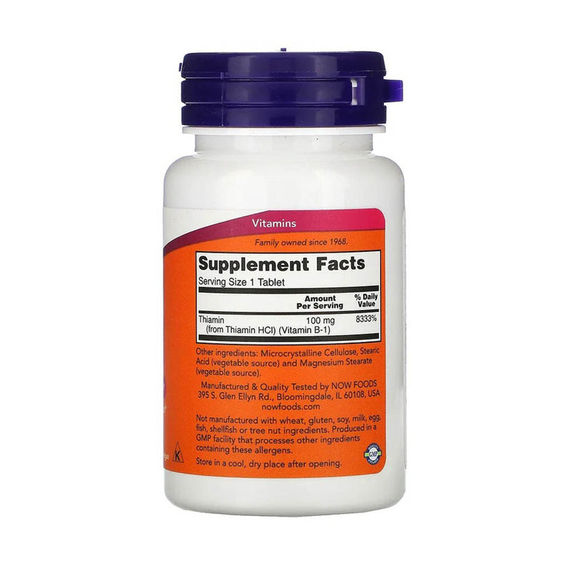 Încărcați imaginea în vizualizatorul Galerie, Vitamina B-1 Thiamine (Tiamina), 100mg, Now Foods, 100 tablete