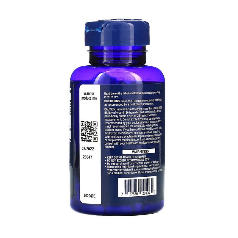 Încărcați imaginea în vizualizatorul Galerie, Vitamins D3 and K2, 5,000 IU / 100 mcg, Life Extension, 60 capsule