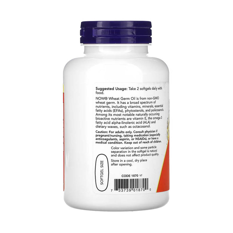 Încărcați imaginea în vizualizatorul Galerie, Wheat Germ Oil (Uleiul Germeni de Grâu) 1130 mg, NOW Foods, 100 softgels