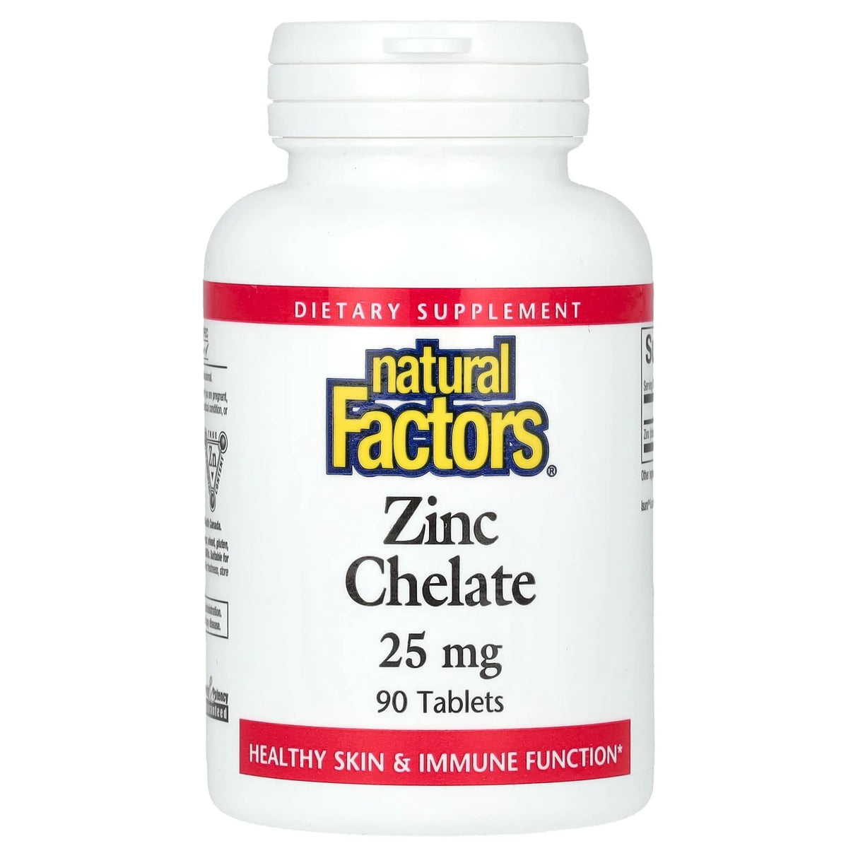 Zinc Chelate, 25 mg, Natural Factors, 90 Tablete
