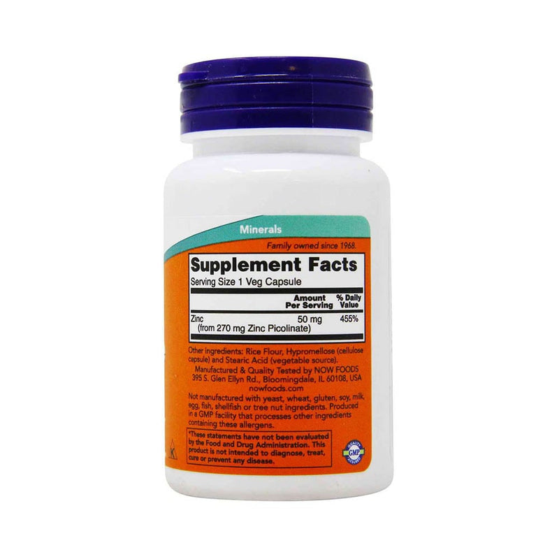 Încărcați imaginea în vizualizatorul Galerie, Zinc Picolinate, 50mg, Now Foods, 60 capsule