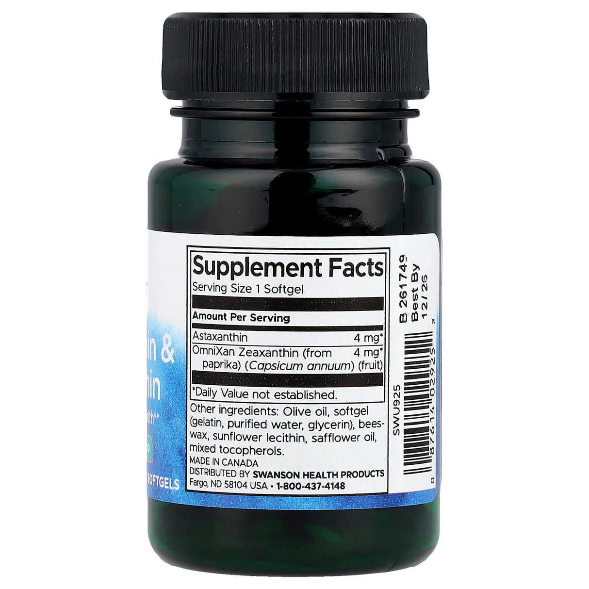 Astaxanthin Zeaxanthin, (Antioxidant), Swanson, 60 softgels SWU925