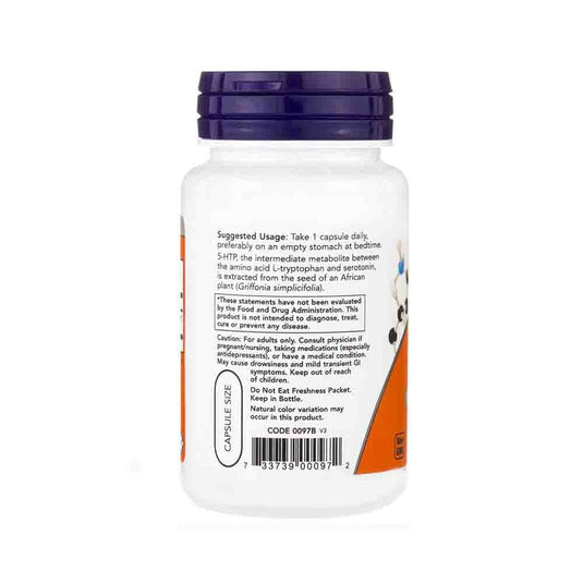 5-HTP, (Precursor Serotonina) , 50 mg ,Now Foods, 30 capsule