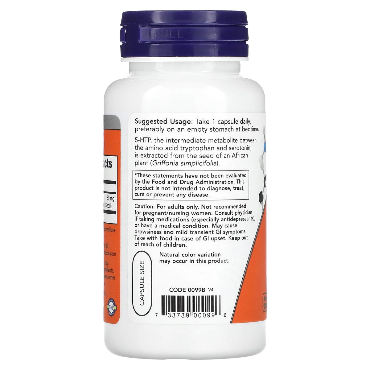 5-HTP, (Precursor Serotonina) , 50 mg ,Now Foods, 90 capsule