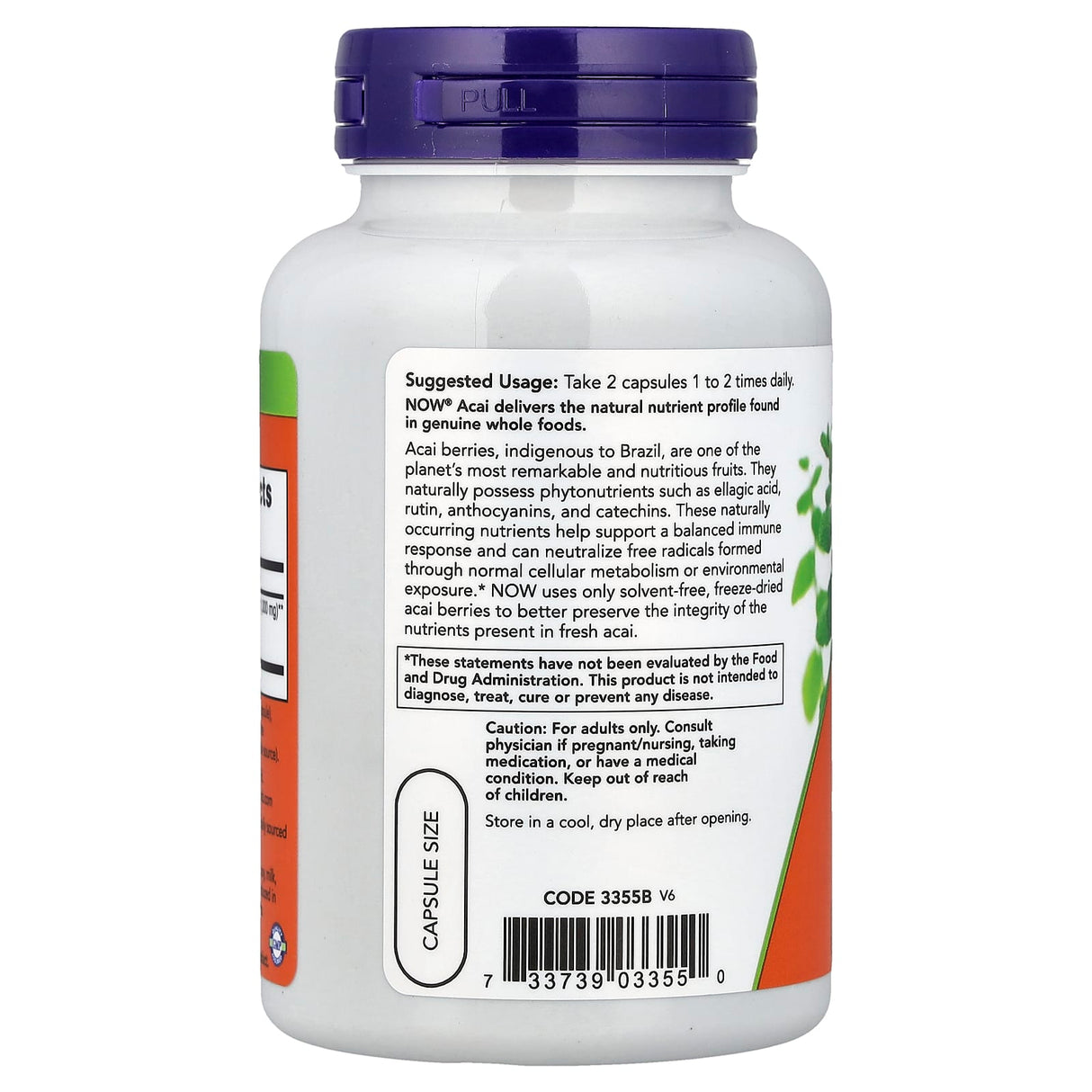 Acai, 500mg, Now Foods, 100 capsule
