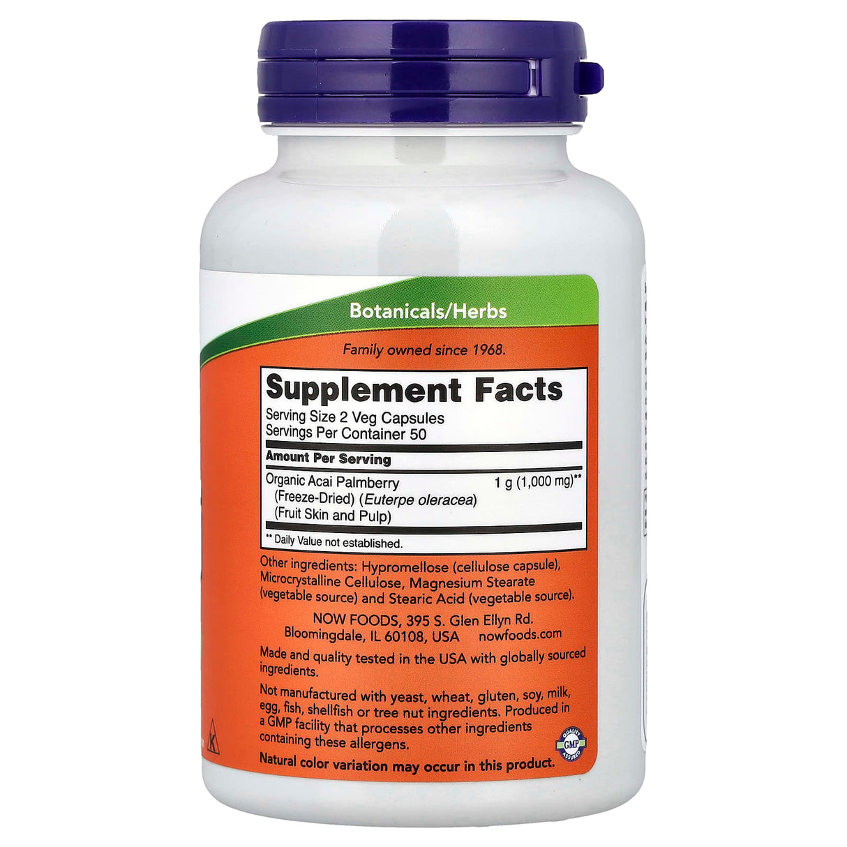 Acai, 500mg, Now Foods, 100 capsule